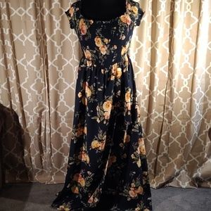 Dress with leg split to show shorts